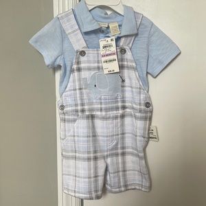 2 Piece Short Overalls Outfit